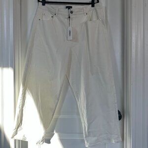 Universal Standard Bae Boyfriend Crop White Jeans